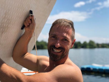 Dirk beim Wakeboarden